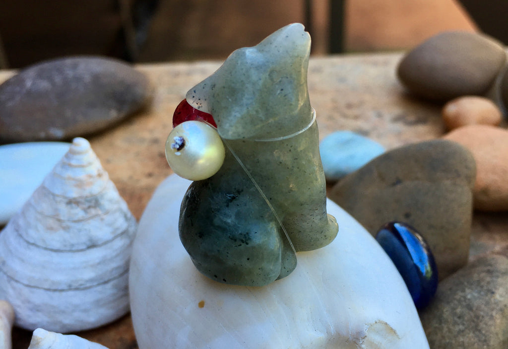 Fortune wolf  _aventurine_ natural pearl